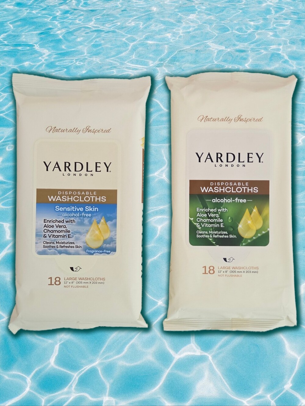 Yardley London Disposable Washcloths Bundle (Set of 2 Packs, 36 Wipes Total) - S